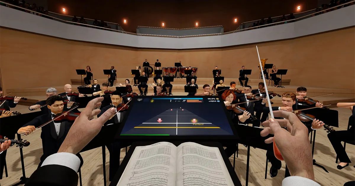 Conducting a symphony orchestra in Maestro VR